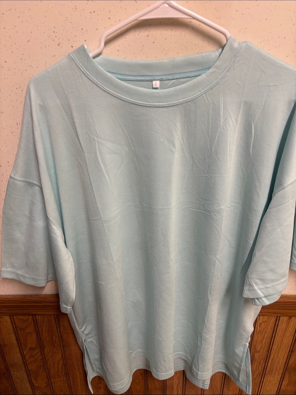 Women’s Light Blue Lounge Set - Tee & Shorts (size Large) - Picture 2 of 9